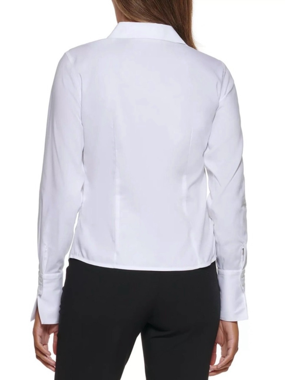 Calvin Klein White Long-Sleeve Button Down Non Iron Shirt - Size 8 - Picture 2 of 3